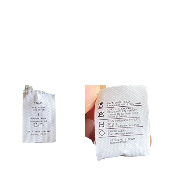 VINCE Scoop Neck Striped Sweater Cotton Pullover Knit Charcoal Gray Small GUC - Picture 4 of 8